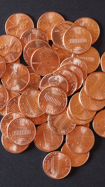 Dólar monedas 1 centavo centavo centavo de trigo —  Fotos de Stock