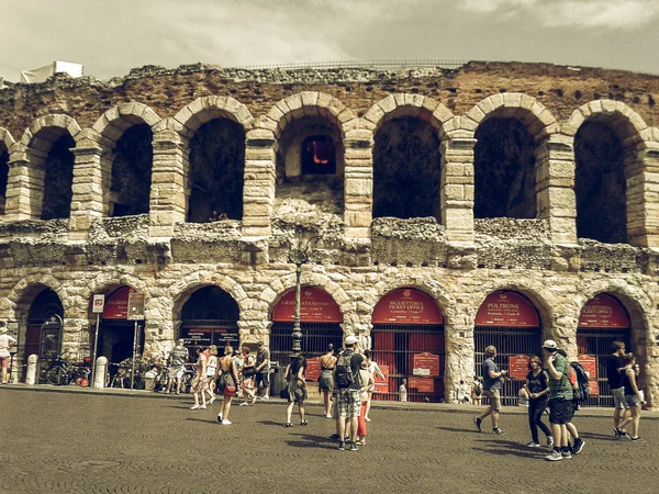 Vérone Arena amphithéâtre romain vintage désaturé — Photo