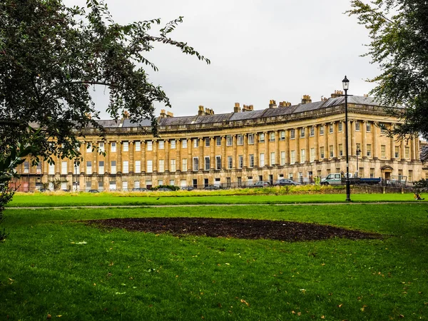 HDR Royal Crescent wiersz domy w zabudowie szeregowej w kąpieli — Zdjęcie stockowe