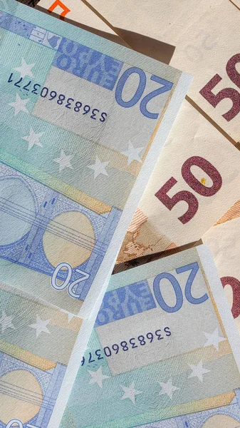 Fifty and Twenty Euro notes — Stock Photo, Image