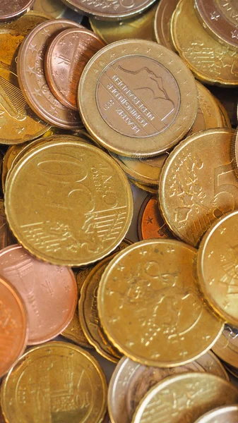 Euro pièces fond - vertical — Photo
