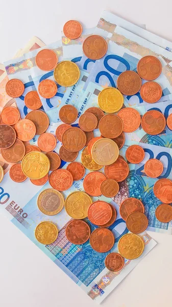 Euros coins and notes — Stock Photo, Image