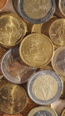 Euro coins arka plan - dikey