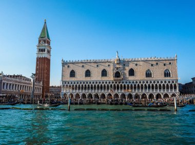 HDR St Mark Meydanı fron Venedik'te San Marco Havzası gördüm