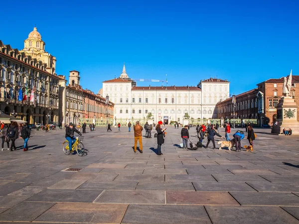 Piazza Castello Turin (HDR) — Stock Photo, Image