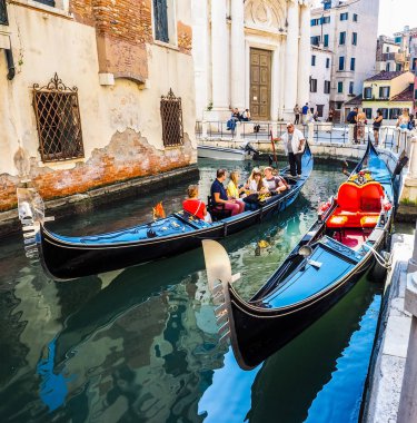 HDR gondol kürek teknesi Venedik