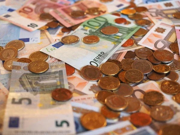 Banknoty i monety, Unia Europejska (UE euro (Eur)) — Zdjęcie stockowe