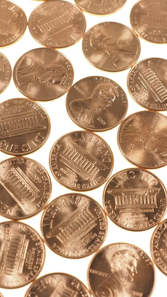 달러 동전 1 센트 밀 페니 센트-수직 — 스톡 사진