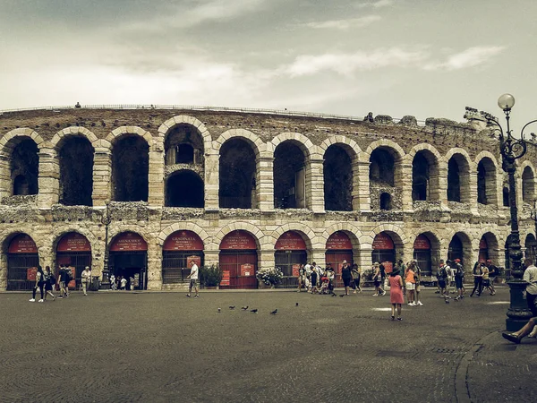 Verona Arena romersk amfiteater vintage demættet - Stock-foto