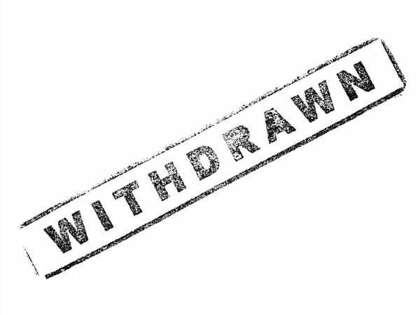 Withdrawn stamp on paper isolated over white — Stock Photo, Image