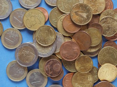 Euro coins, Avrupa Birliği üzerinde mavi