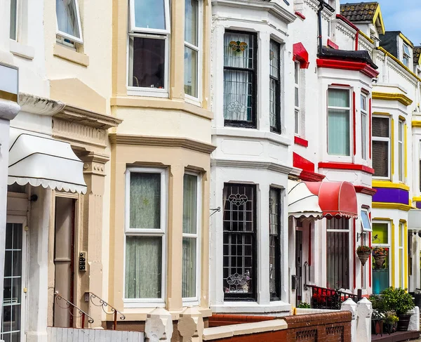 Traditional English terraced house (HDR) — Stock Photo, Image