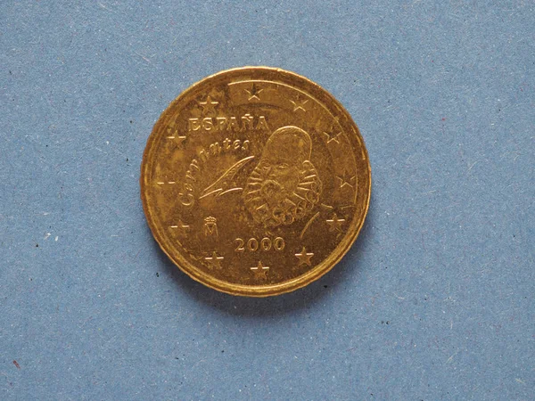 Монета 50 євро, Європейський Союз, Іспанія — стокове фото