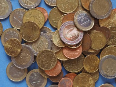 Euro coins, Avrupa Birliği üzerinde mavi
