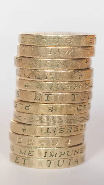 Pound coin pile — Stock Photo, Image