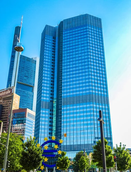 Europejski Bank Centralny we Frankfurcie (Hdr) — Zdjęcie stockowe