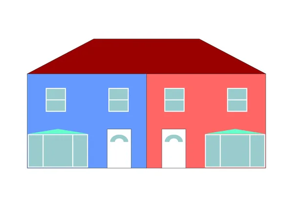 Semi house illustration — Stock Photo, Image