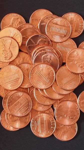Dollar coins 1 cent wheat penny cent — Stock Photo, Image