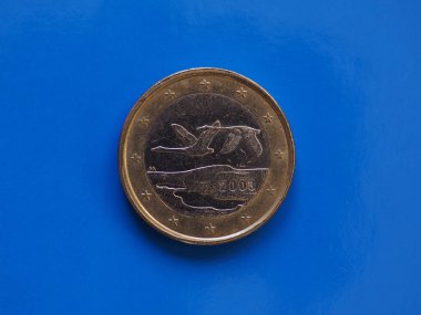 1 euro para, Avrupa Birliği, Finlandiya mavi üzerinde