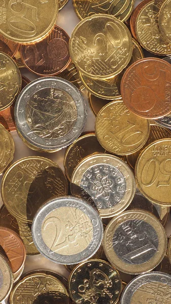 Euro-érmék háttér - függőleges — Stock Fotó