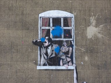 Banksy iyi Hung Lover Bristol
