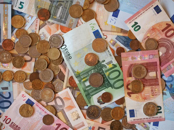 Euro (EUR) notas e moedas, União Europeia (UE) ) — Fotografia de Stock