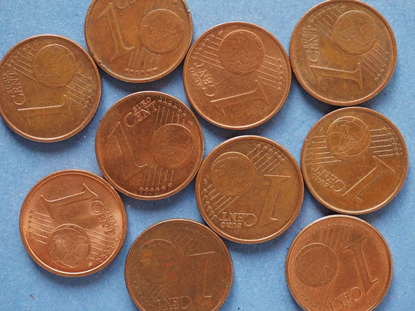 Moneta da 1 cent, sfondo dell'Unione europea — Foto Stock