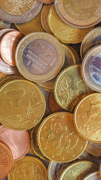 Euro coins background - vertical — Stock Photo, Image