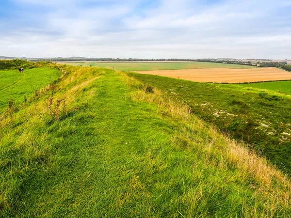 HDR старого Sarum замку рів в Солсбері — стокове фото