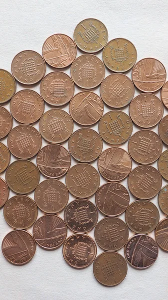 GBP Funt monety - pionowe — Zdjęcie stockowe