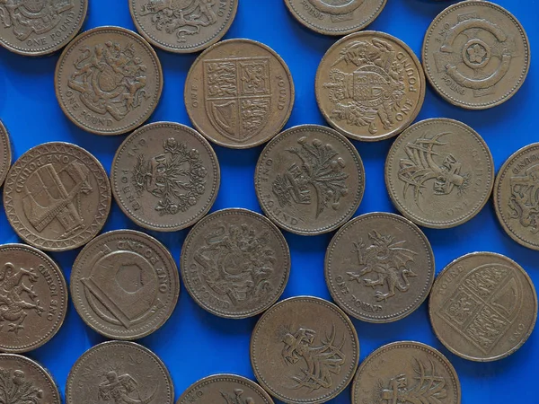 1 파운드 (Gbp) 동전, 블루에 영국 (영국) — 스톡 사진