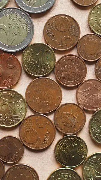 Euro coins arka plan - dikey — Stok fotoğraf