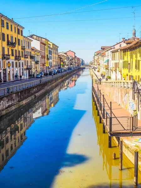 Naviglio Grande Mediolan (Hdr) — Zdjęcie stockowe