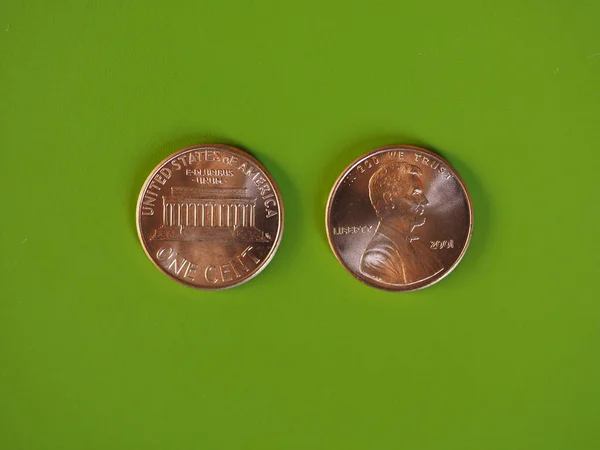 Jeden dolar Cent monet, Stany Zjednoczone — Zdjęcie stockowe