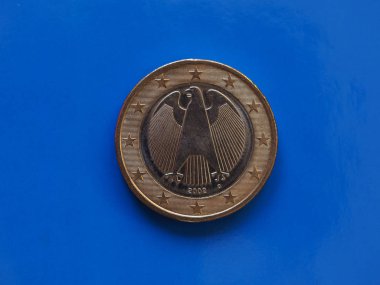 1 euro para, Avrupa Birliği, Almanya üzerinde mavi...