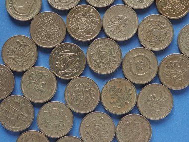 Lirası paraları, üzerinde mavi Amerika Birleşik Devletleri