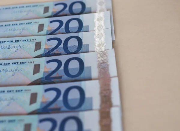 Banknoty euro (Eur), Unia Europejska (UE) z miejsca kopii — Zdjęcie stockowe