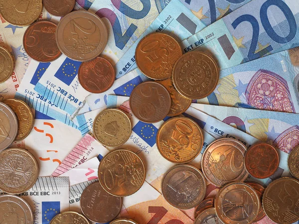 Евро (EUR) банкноты и монеты, Европейский Союз (ЕС) ) — стоковое фото