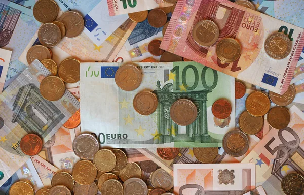 Euro (Eur) sedlar och mynt, Europeiska unionen (Eu) — Stockfoto