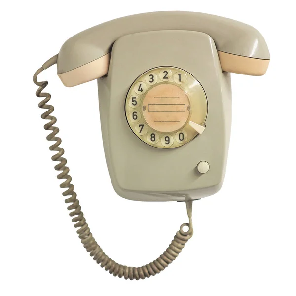Vintage phone isolated over white — Stock Photo, Image