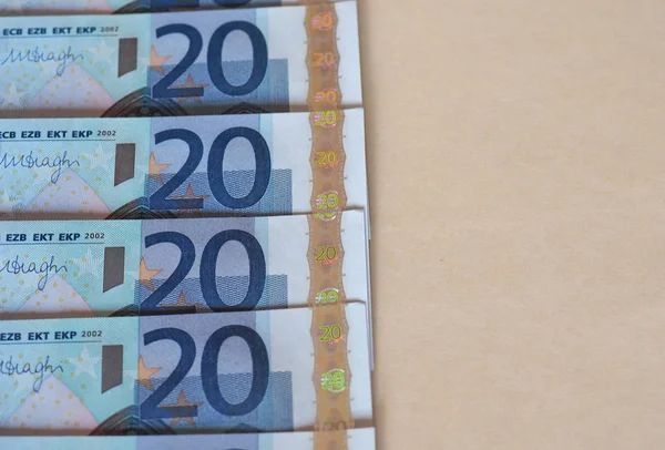 Banknoty euro (Eur), Unia Europejska (UE) z miejsca kopii — Zdjęcie stockowe