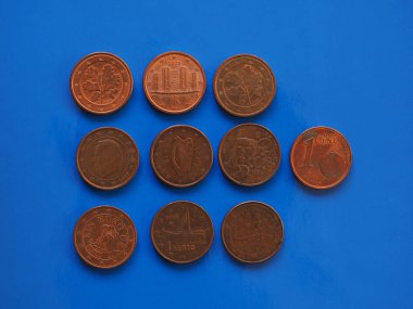 1 sent madeni para, Avrupa Birliği üzerinde mavi