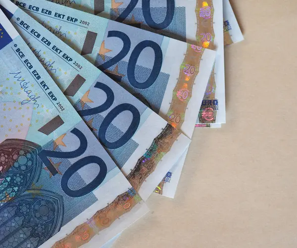 Billetes Euro (EUR), Unión Europea (UE) con espacio para copias —  Fotos de Stock