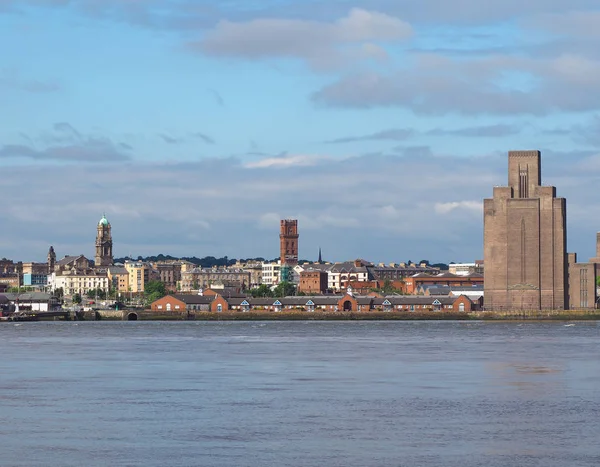 Zicht op Birkenhead in Liverpool — Stockfoto