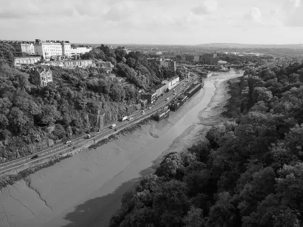 Rzeki Avon Gorge w Bristolu w czerni i bieli — Zdjęcie stockowe