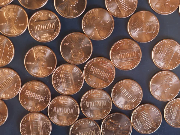 Ein-Cent-Dollarmünzen, Vereinigte Staaten — Stockfoto