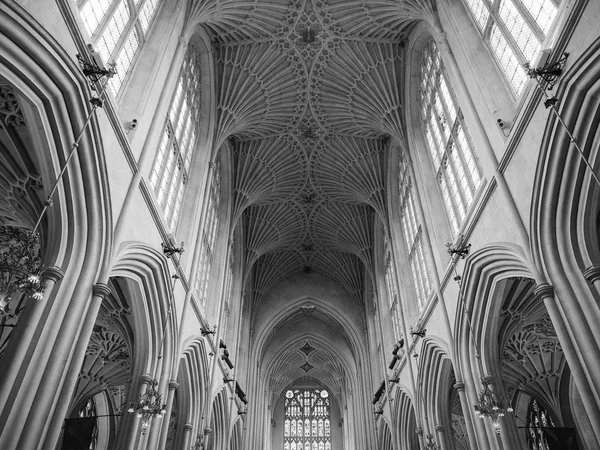 Bad Abbey i Bath i svart-hvitt – stockfoto
