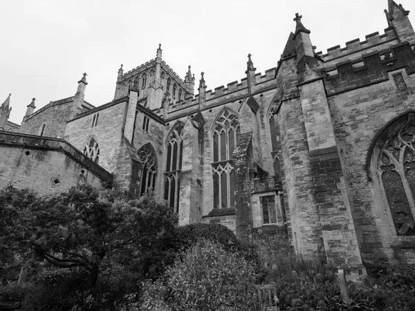 Catedral de Bristol em Bristol em preto e branco — Fotografia de Stock