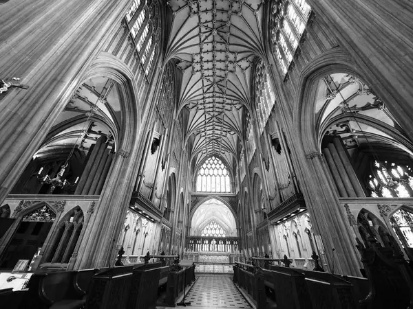 St Mary Redcliffe Bristol siyah beyaz — Stok fotoğraf