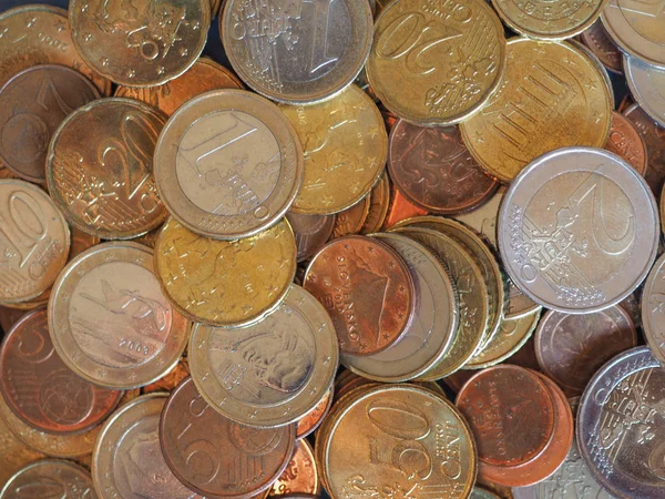 유로 동전, 유럽 연합 배경 — 스톡 사진